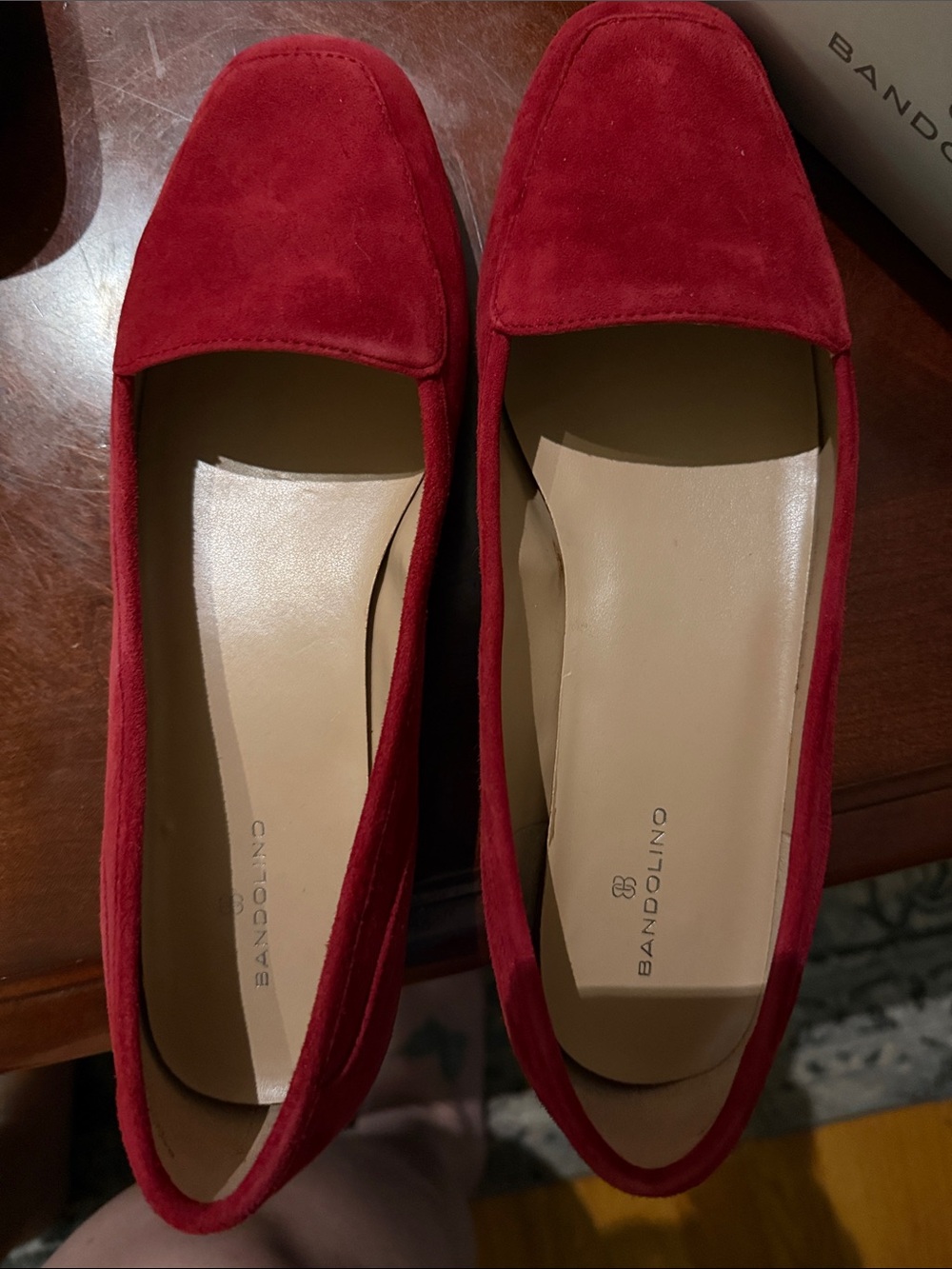 Bandolino Red Suede Slip-On Loafers